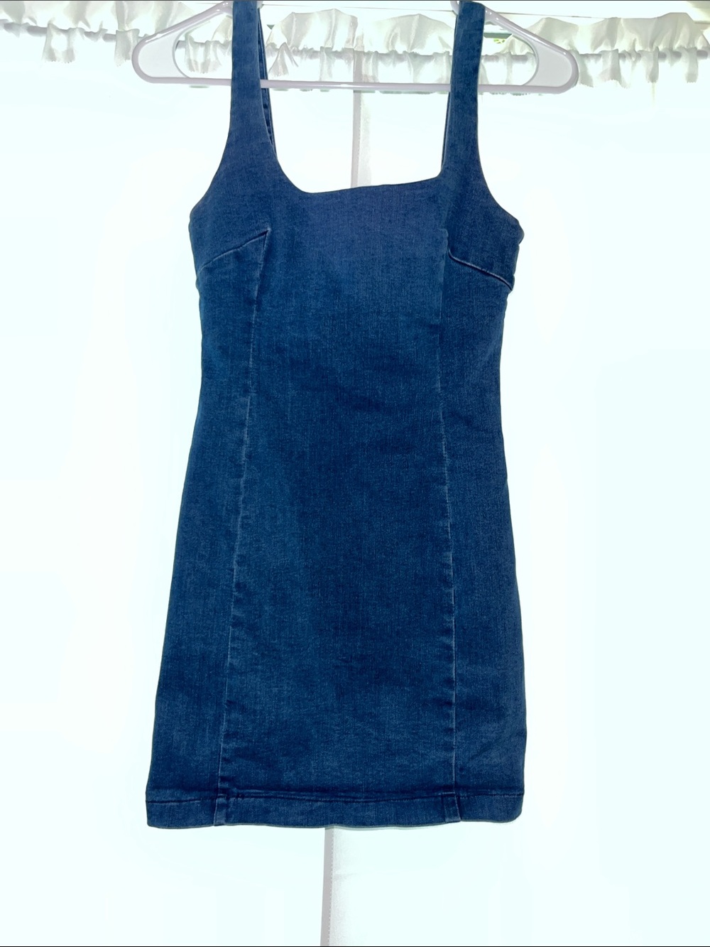 Skylar + Madison Navy Denim Mini Pinafore Dress